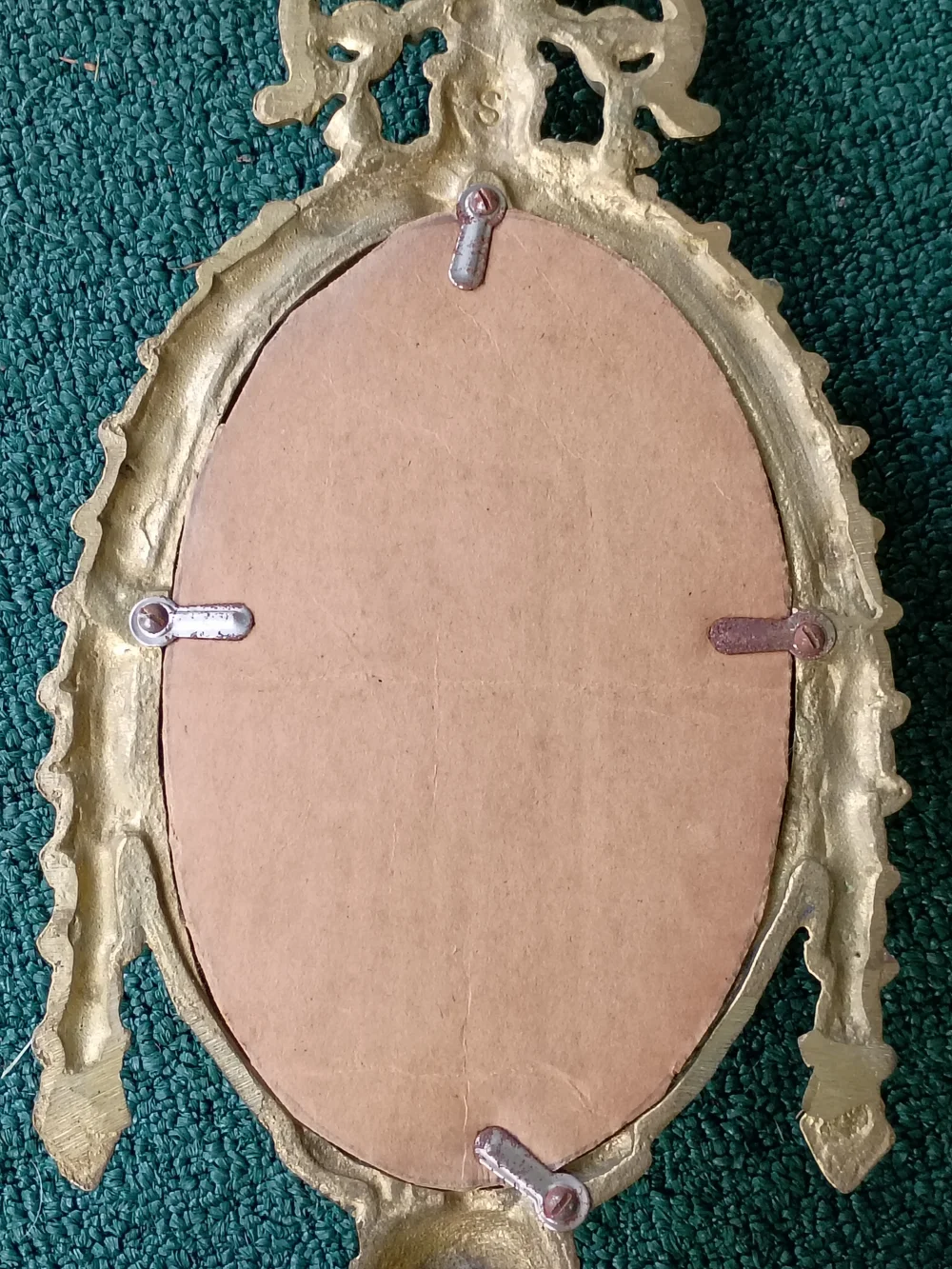 Ornate Gold Oval Wall Mirror with Twin Candle Holders